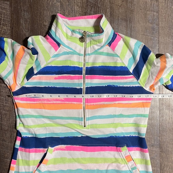 Lilly Pulitzer Multicolor Striped 3/4 Zip Sweatshirt Pullover - Picture 5 of 6